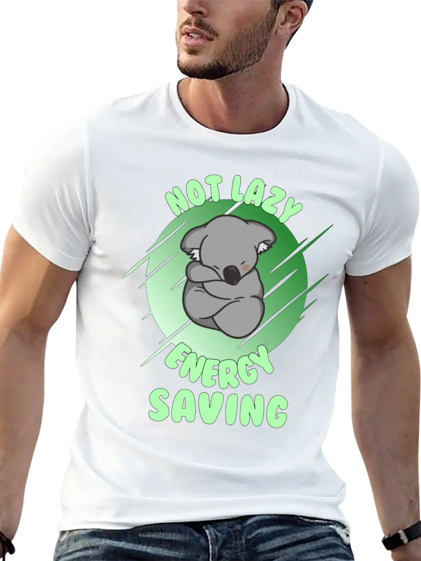 Not Lazy Energy Saving - Lazy Koala Bear Gift Unisex Casual T-Shirt – Clean Design For Daily Comfort