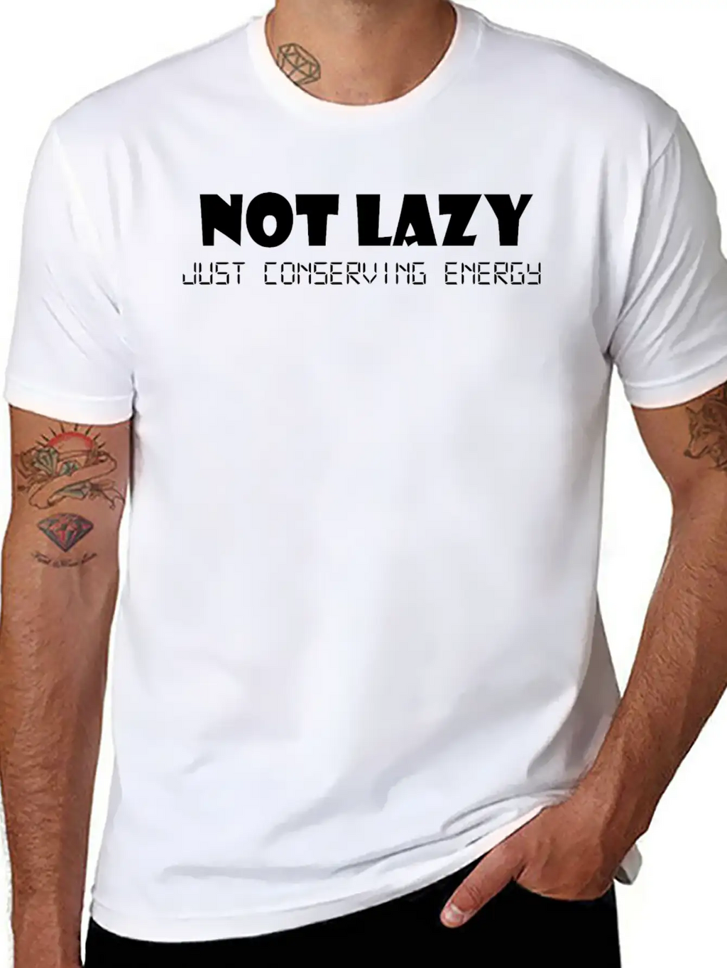 Not Lazy Just Conserving Energy Stylish Everyday T-Shirt – Unisex Basic Cotton Tee