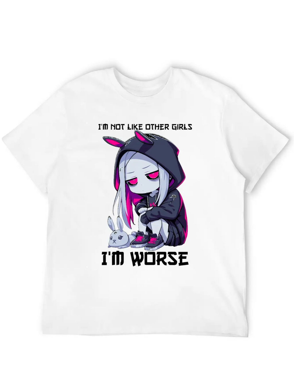 Not Like Other Girls Goth Bunny Edgy Grunge Unisex Casual T-Shirt – Clean Design For Daily Comfort
