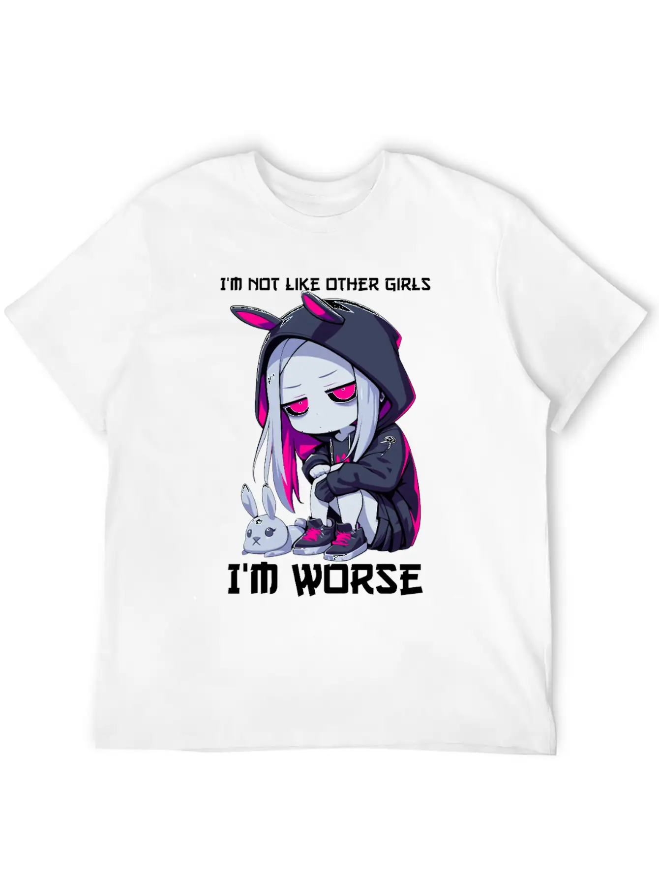 Not Like Other Girls Goth Bunny Edgy Grunge Unisex Casual T-Shirt – Clean Design For Daily Comfort