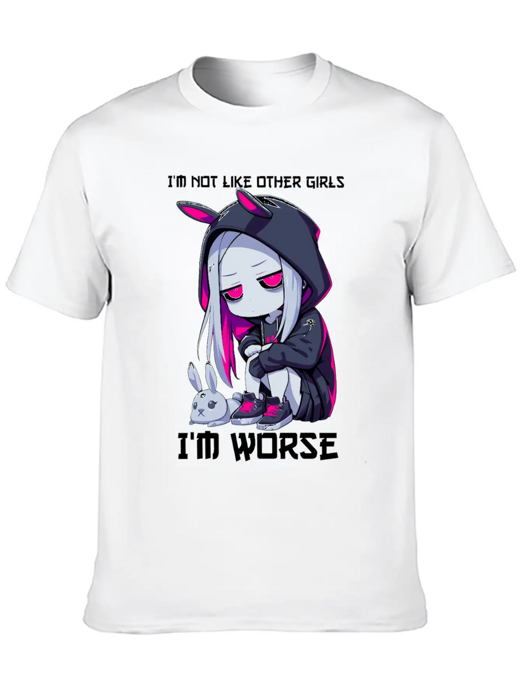 Not Like Other Girls Goth Bunny Edgy Grunge Unisex Casual T-Shirt – Clean Design For Daily Comfort