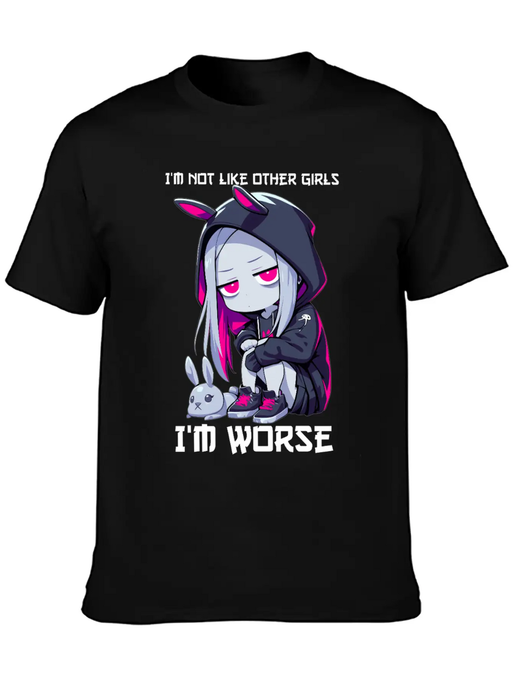 Not Like Other Girls Goth Bunny Edgy Grunge Unisex Casual T-Shirt – Clean Design For Daily Comfort