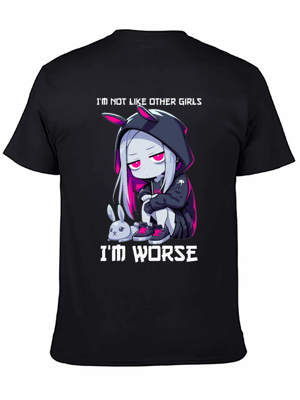 Not Like Other Girls Goth Bunny Edgy Grunge Unisex Casual T-Shirt – Clean Design For Daily Comfort