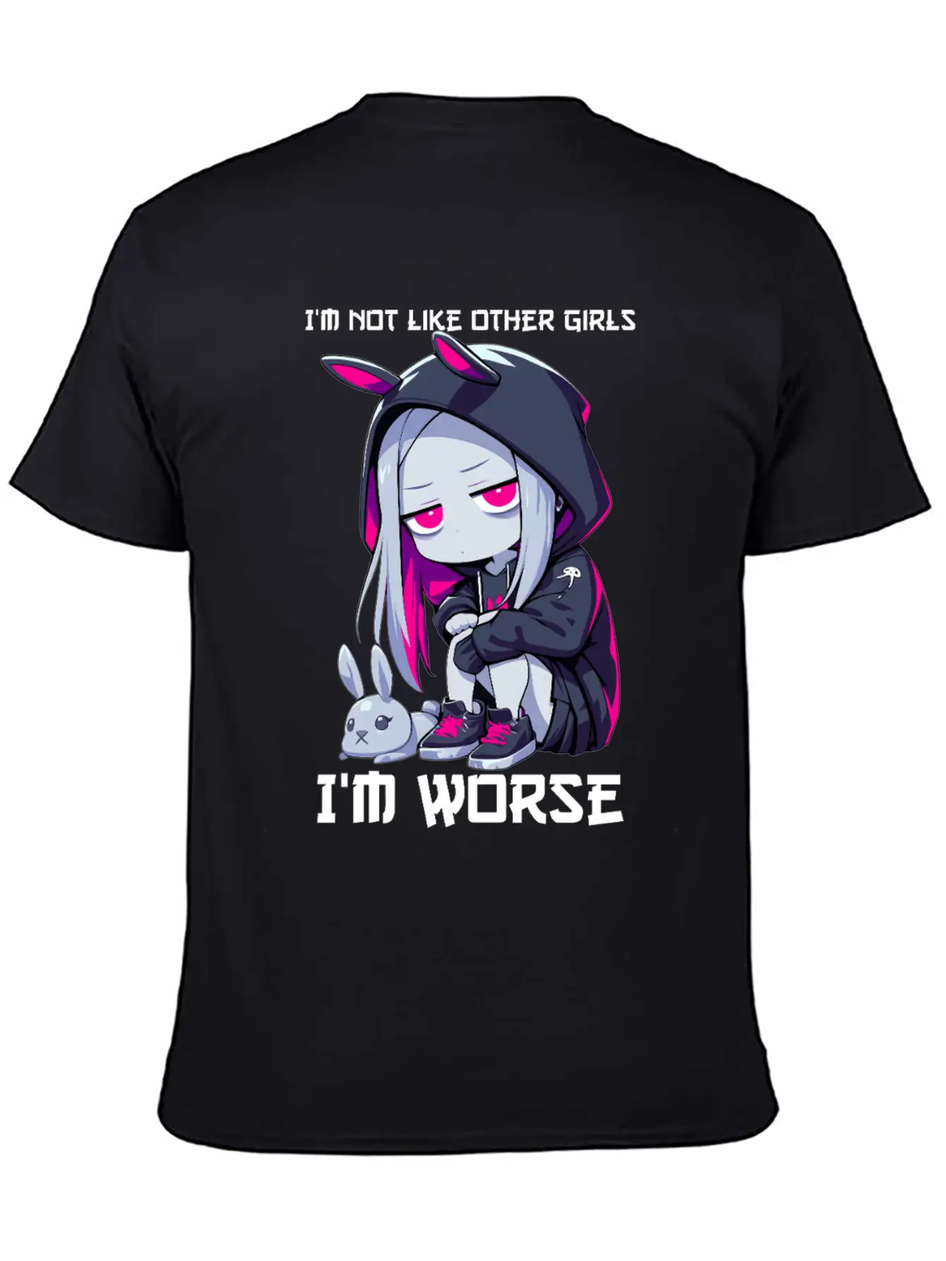 Not Like Other Girls Goth Bunny Edgy Grunge Unisex Casual T-Shirt – Clean Design For Daily Comfort