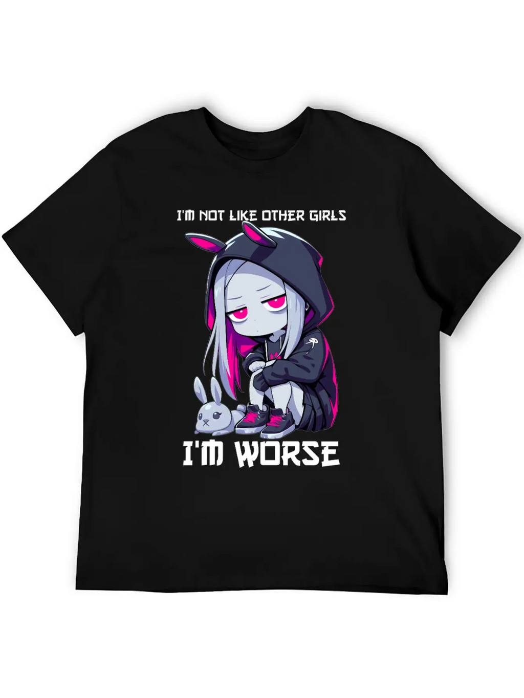 Not Like Other Girls Goth Bunny Edgy Grunge Unisex Casual T-Shirt – Clean Design For Daily Comfort