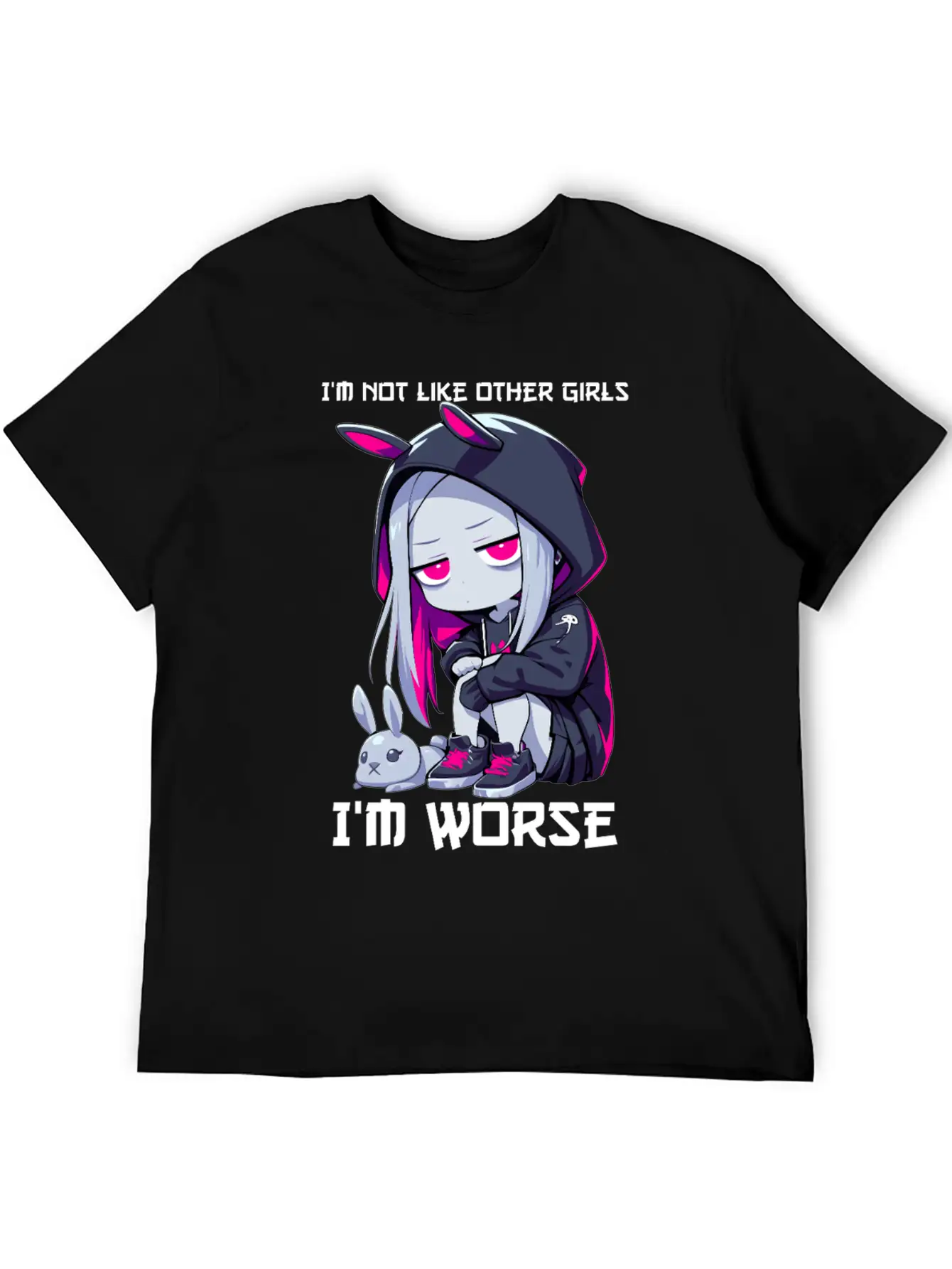 Not Like Other Girls Goth Bunny Edgy Grunge Unisex Casual T-Shirt – Clean Design For Daily Comfort