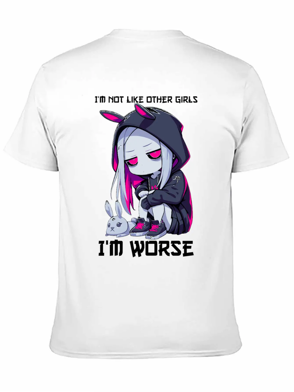 Not Like Other Girls Goth Bunny Edgy Grunge Unisex Casual T-Shirt – Clean Design For Daily Comfort