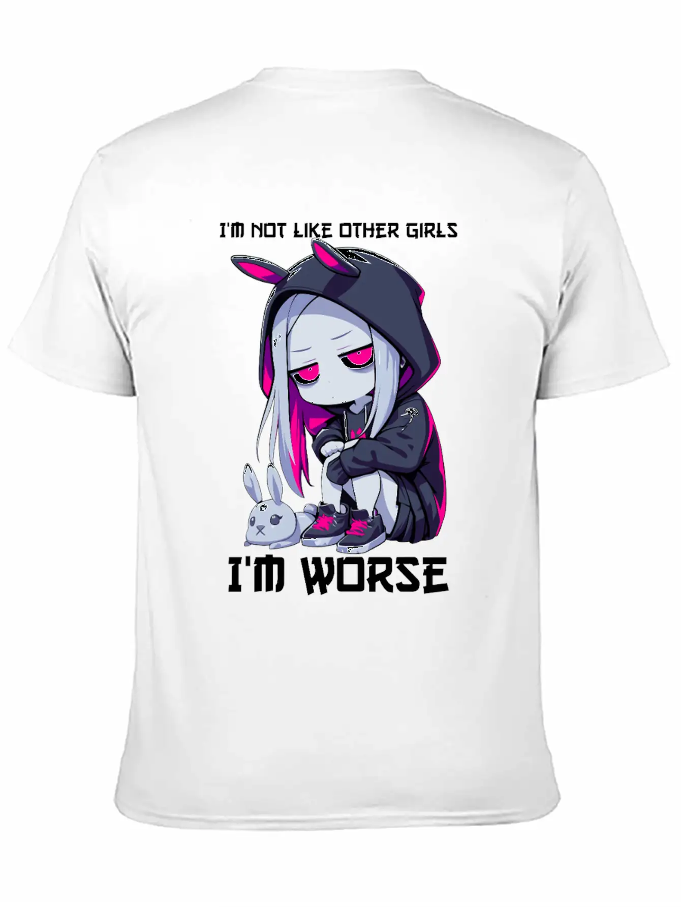 Not Like Other Girls Goth Bunny Edgy Grunge Unisex Casual T-Shirt – Clean Design For Daily Comfort