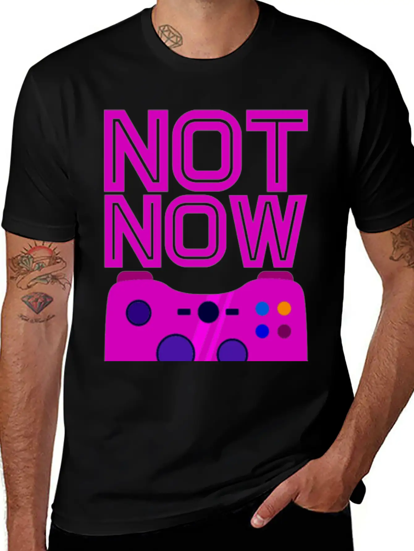 Not Now, Games On 2 Stylish Everyday T-Shirt – Unisex Basic Cotton Tee