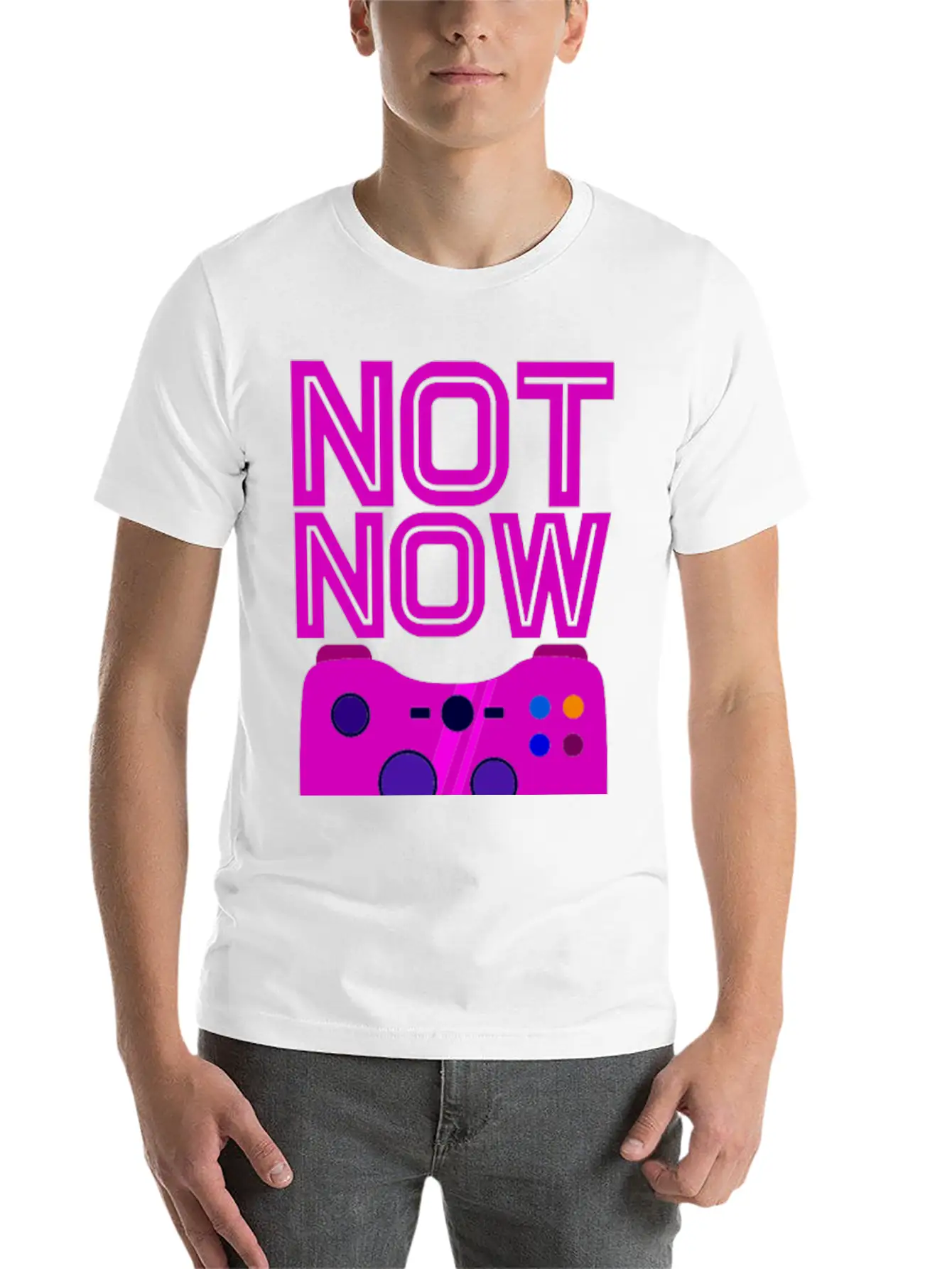 Not Now, Games On 2 Stylish Everyday T-Shirt – Unisex Basic Cotton Tee