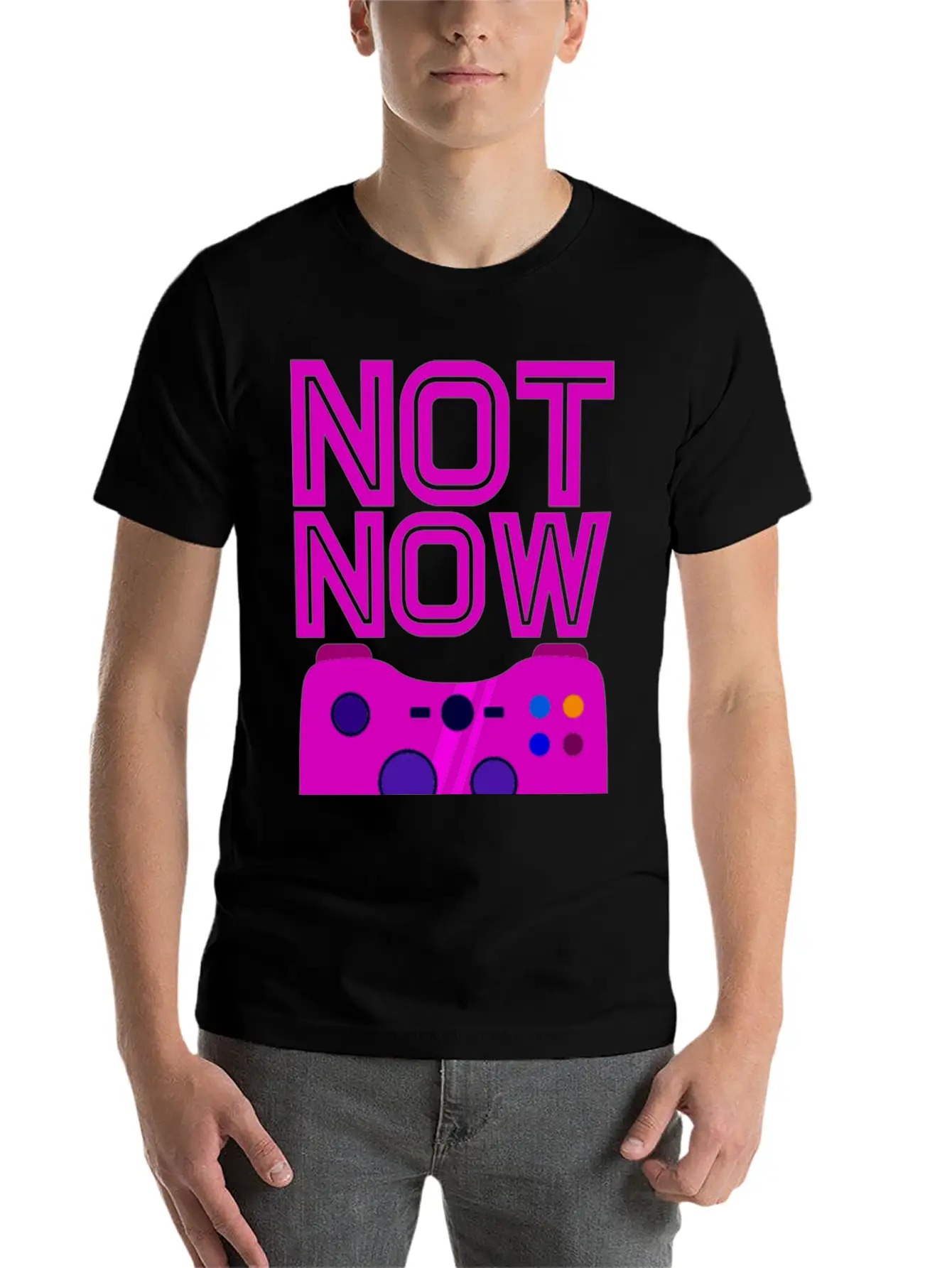 Not Now, Games On 2 Stylish Everyday T-Shirt – Unisex Basic Cotton Tee
