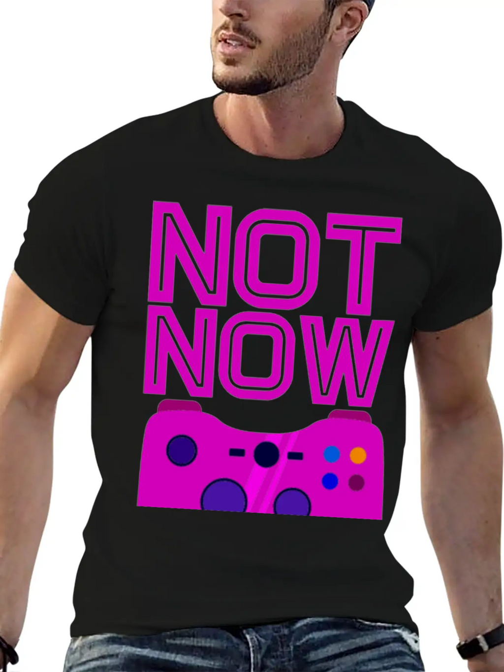 Not Now, Games On 2 Stylish Everyday T-Shirt – Unisex Basic Cotton Tee