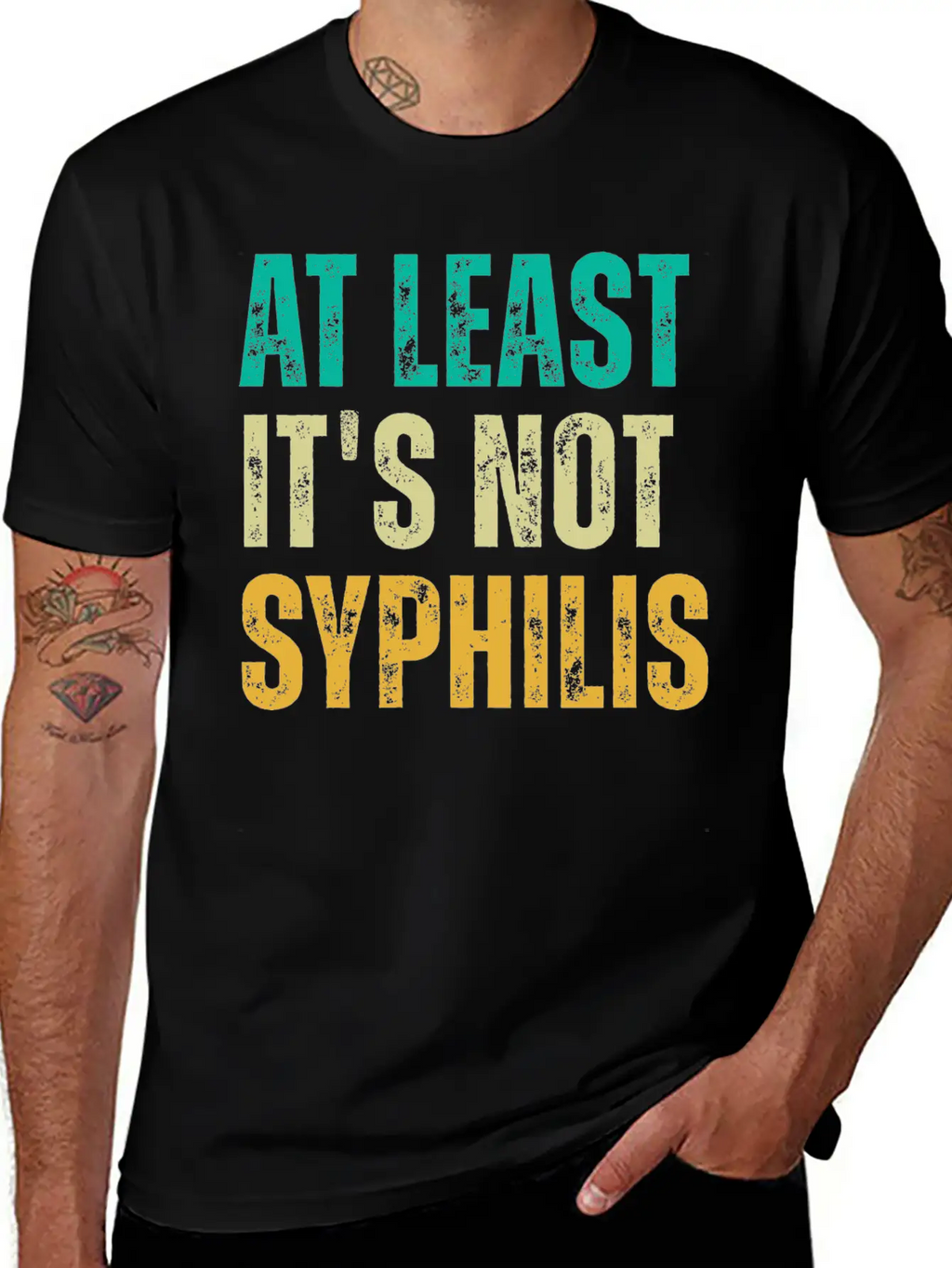 Not Syphilis Funny Post Surgery Gag Unisex Casual T-Shirt – Clean Design For Daily Comfort