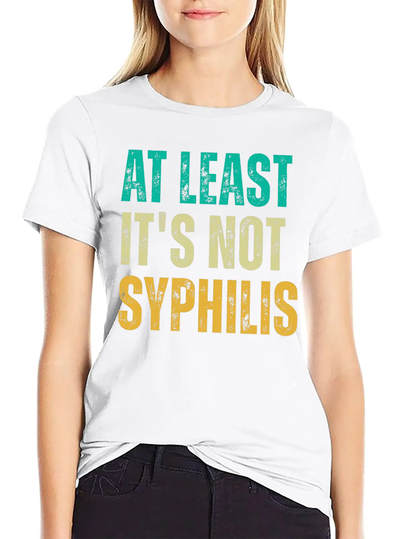 Not Syphilis Funny Post Surgery Gag Unisex Casual T-Shirt – Clean Design For Daily Comfort