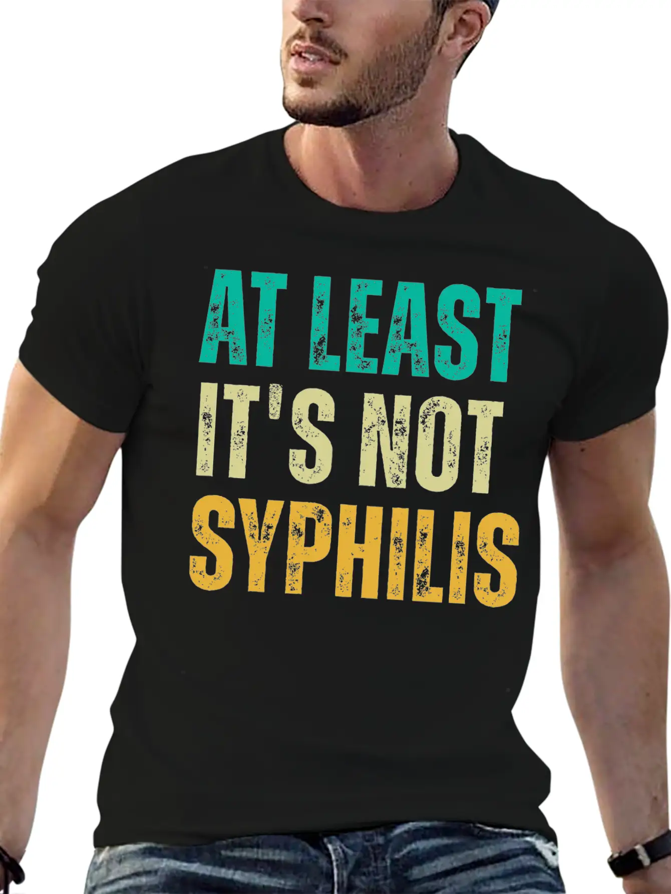 Not Syphilis Funny Post Surgery Gag Unisex Casual T-Shirt – Clean Design For Daily Comfort
