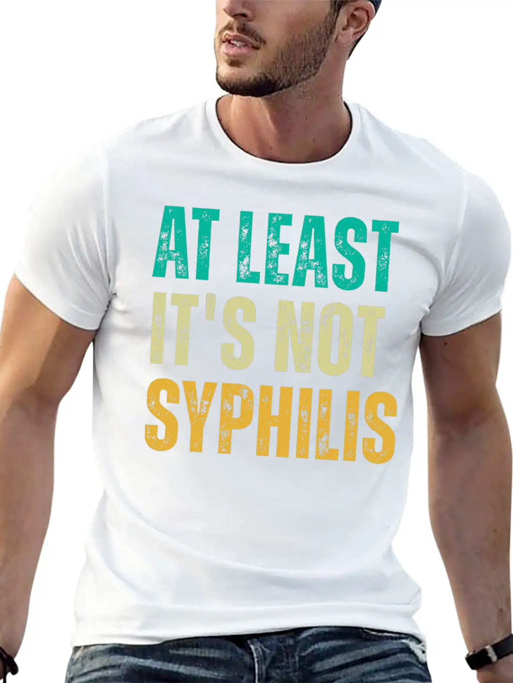 Not Syphilis Funny Post Surgery Gag Unisex Casual T-Shirt – Clean Design For Daily Comfort
