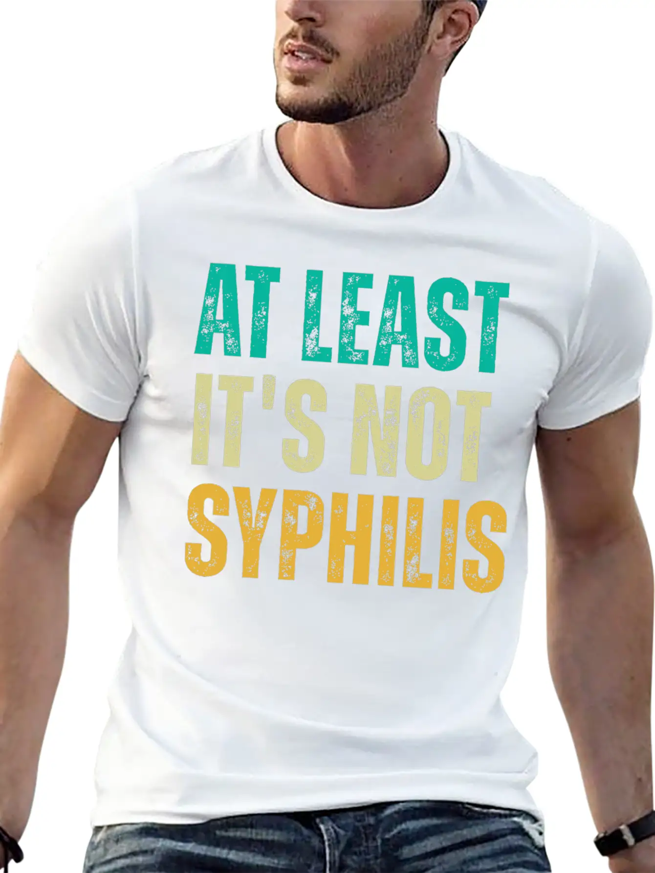 Not Syphilis Funny Post Surgery Gag Unisex Casual T-Shirt – Clean Design For Daily Comfort
