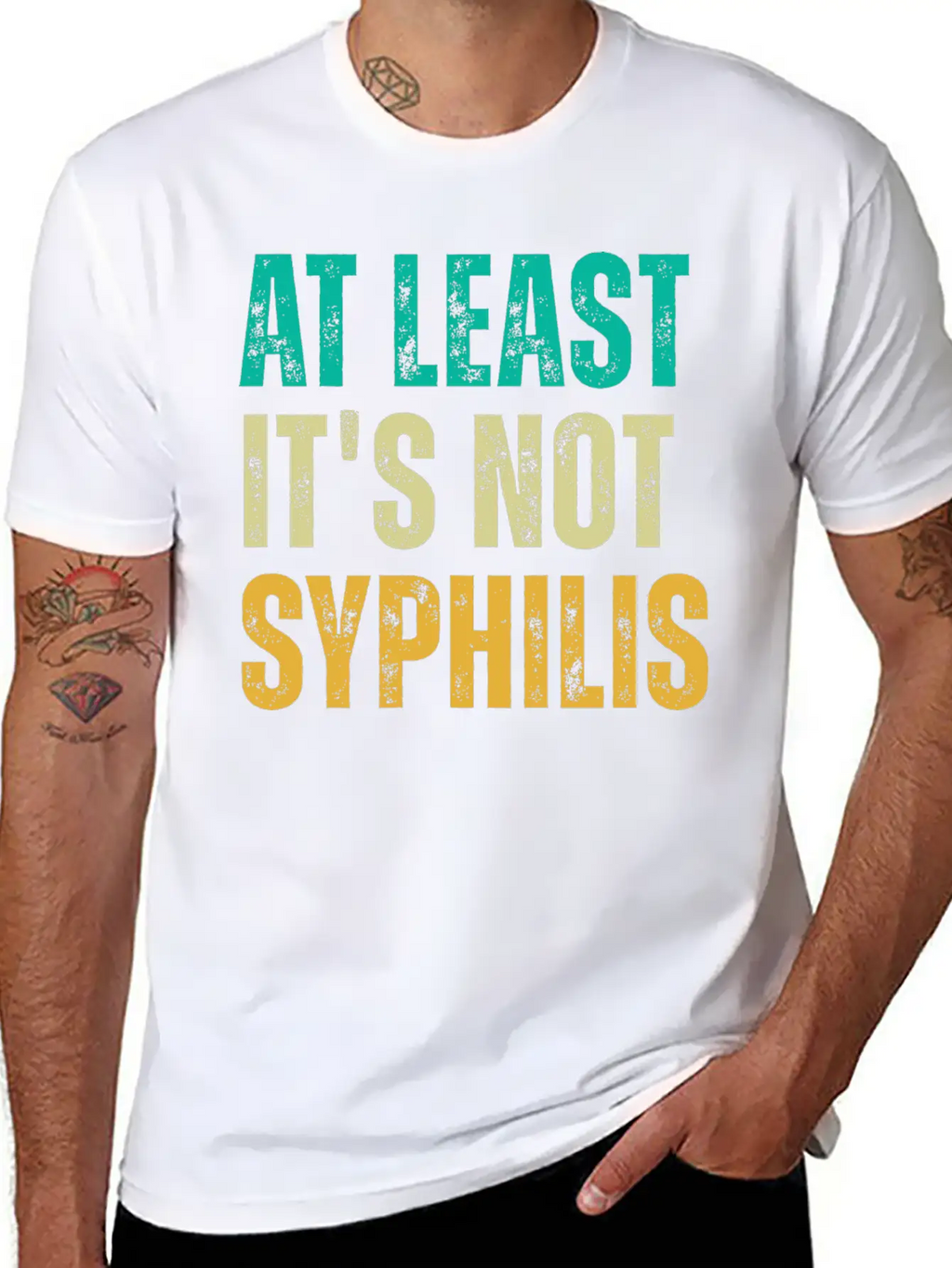Not Syphilis Funny Post Surgery Gag Unisex Casual T-Shirt – Clean Design For Daily Comfort