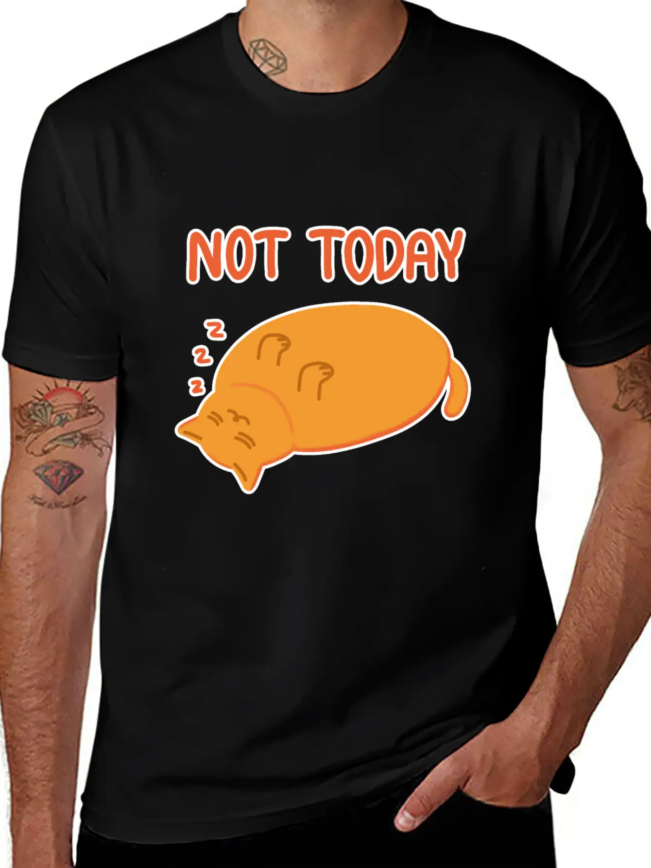 Not Today Lazy Orange Cat Unisex Casual T-Shirt – Clean Design For Daily Comfort