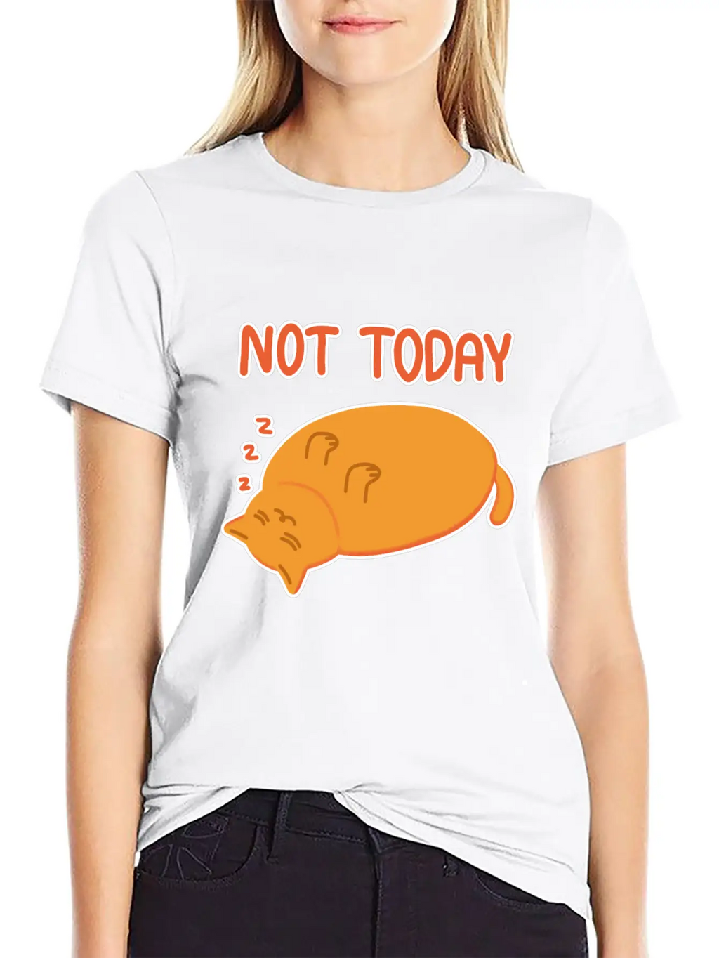 Not Today Lazy Orange Cat Unisex Casual T-Shirt – Clean Design For Daily Comfort