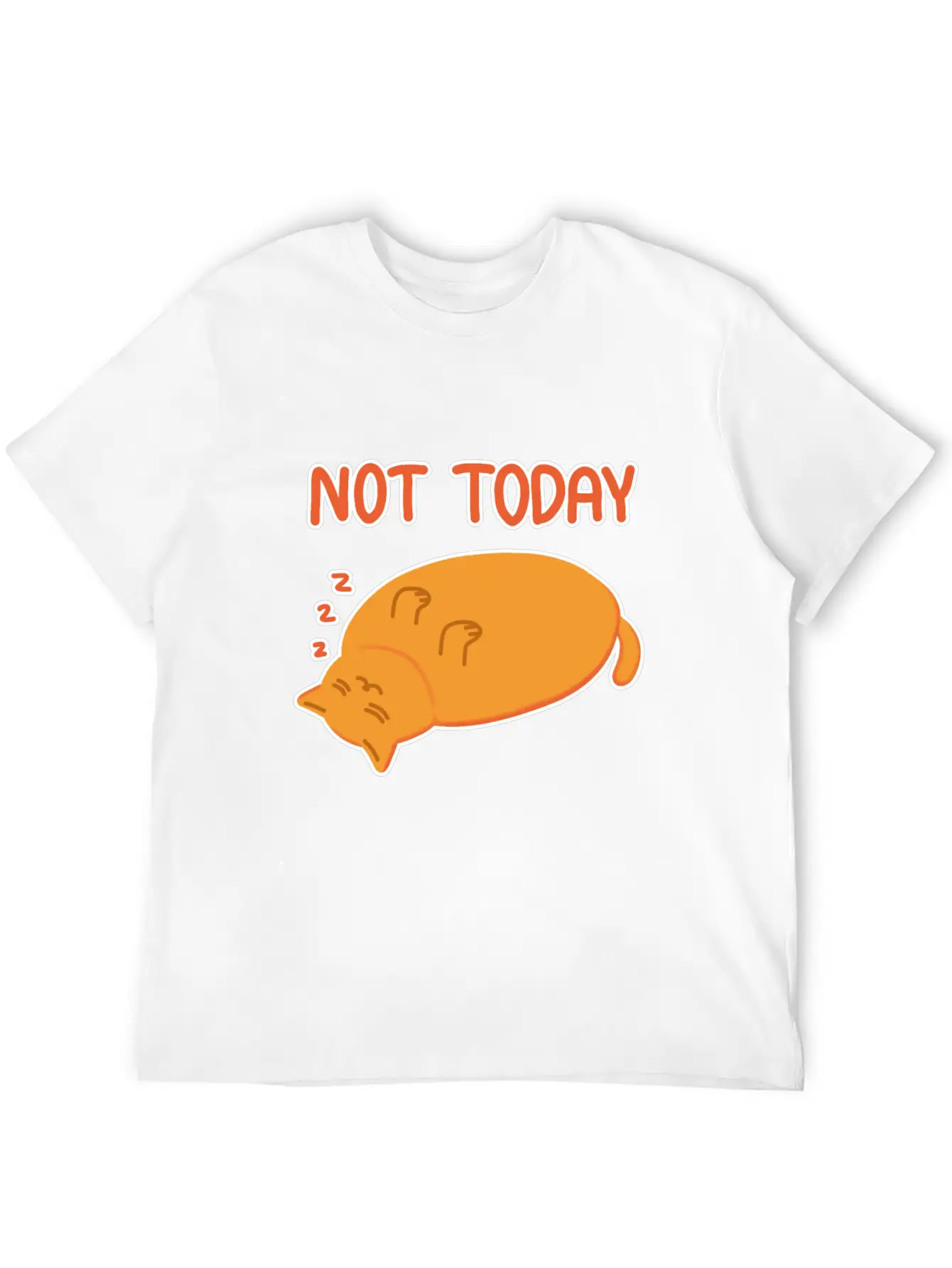 Not Today Lazy Orange Cat Unisex Casual T-Shirt – Clean Design For Daily Comfort