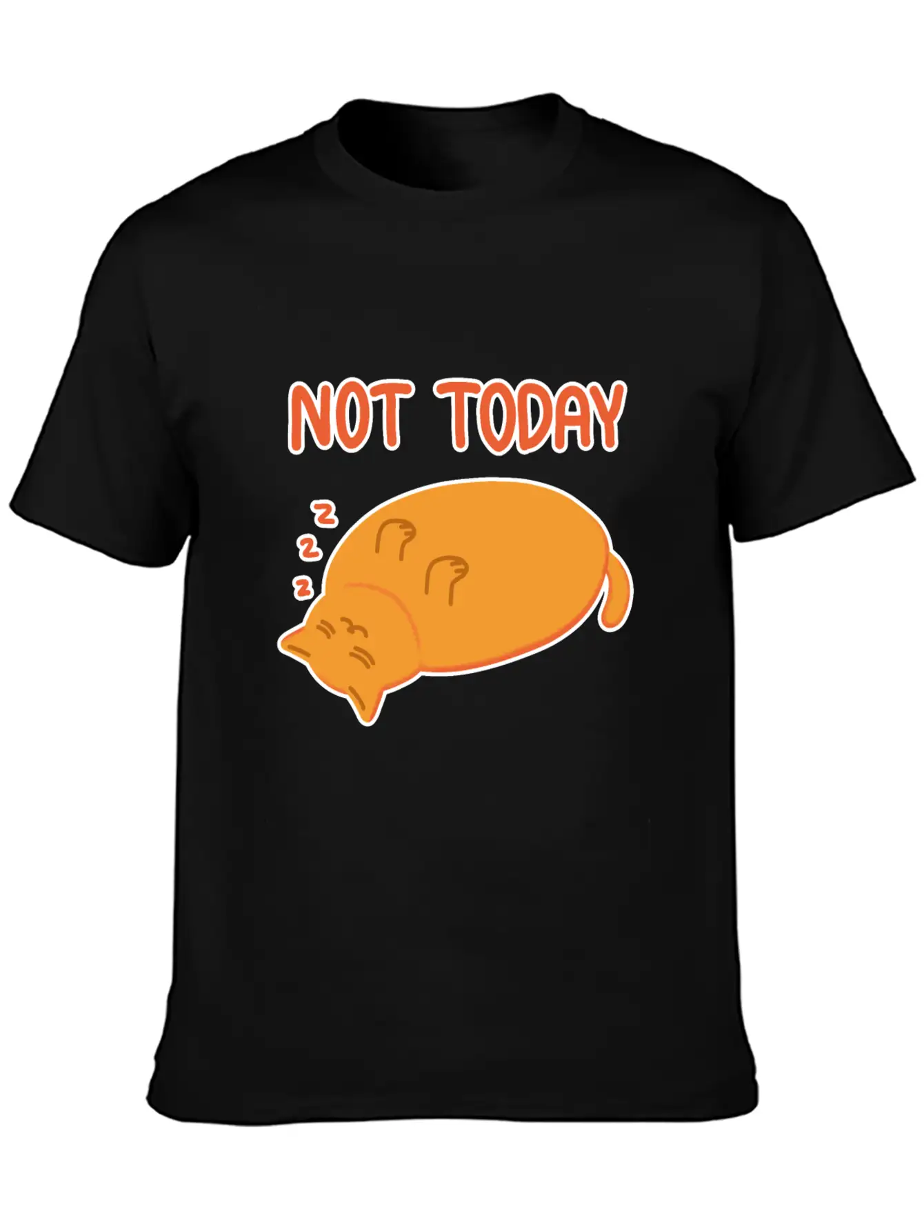 Not Today Lazy Orange Cat Unisex Casual T-Shirt – Clean Design For Daily Comfort