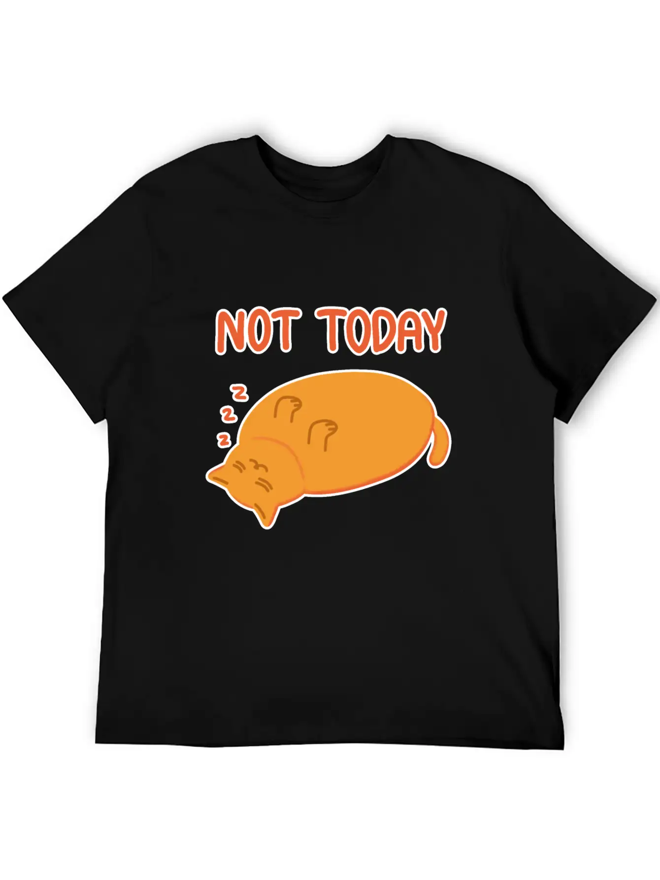 Not Today Lazy Orange Cat Unisex Casual T-Shirt – Clean Design For Daily Comfort