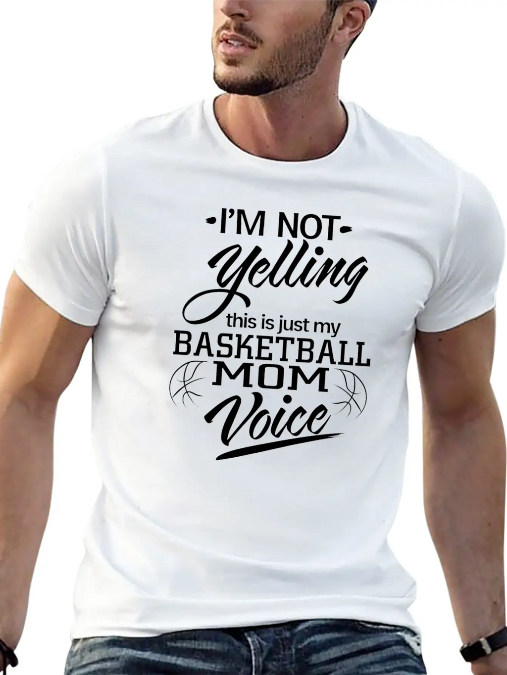 Not Yelling Just My Basketball Voice Breathable Soft Cotton T-Shirt – Timeless Casual Look