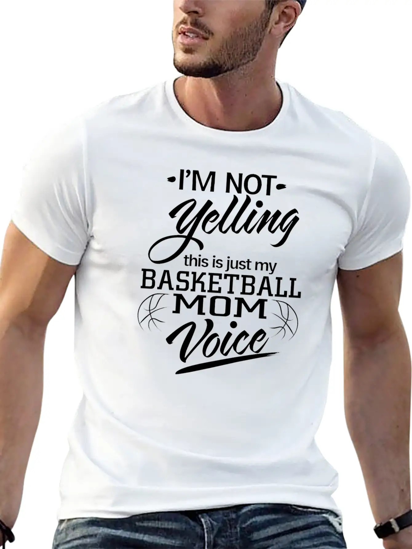 Not Yelling Just My Basketball Voice Breathable Soft Cotton T-Shirt – Timeless Casual Look