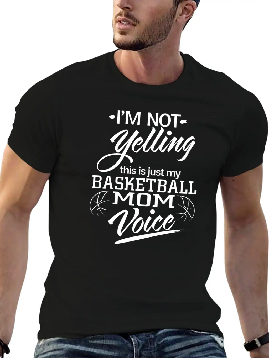 Not Yelling Just My Basketball Voice Breathable Soft Cotton T-Shirt – Timeless Casual Look