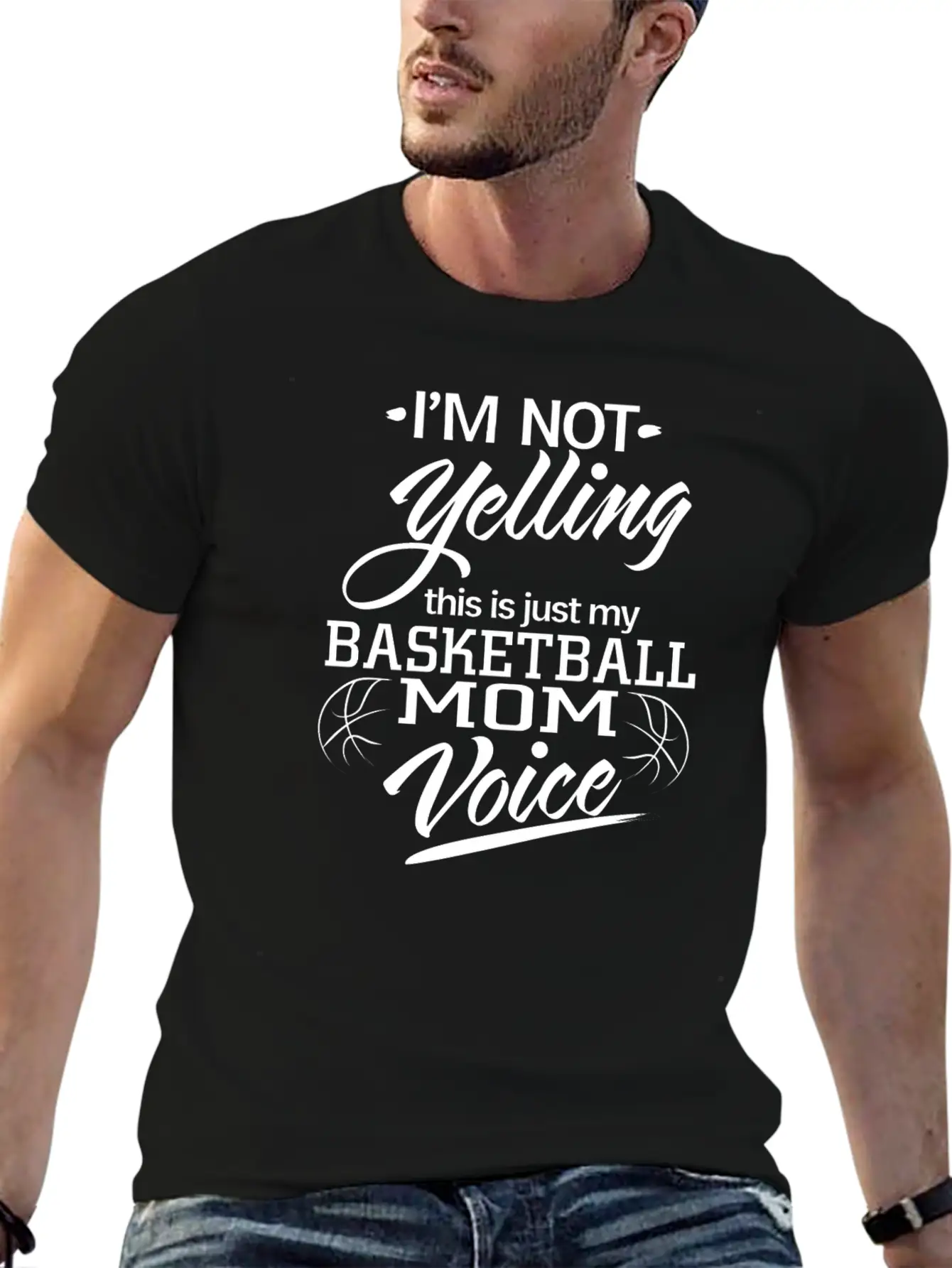 Not Yelling Just My Basketball Voice Breathable Soft Cotton T-Shirt – Timeless Casual Look