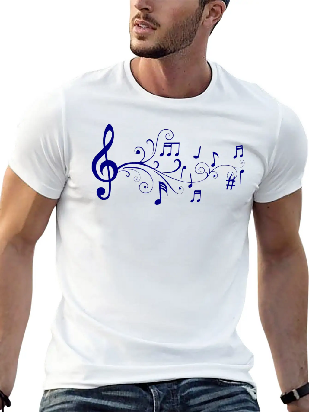Notas Musicales Breathable Soft Cotton T-Shirt – Timeless Casual Look