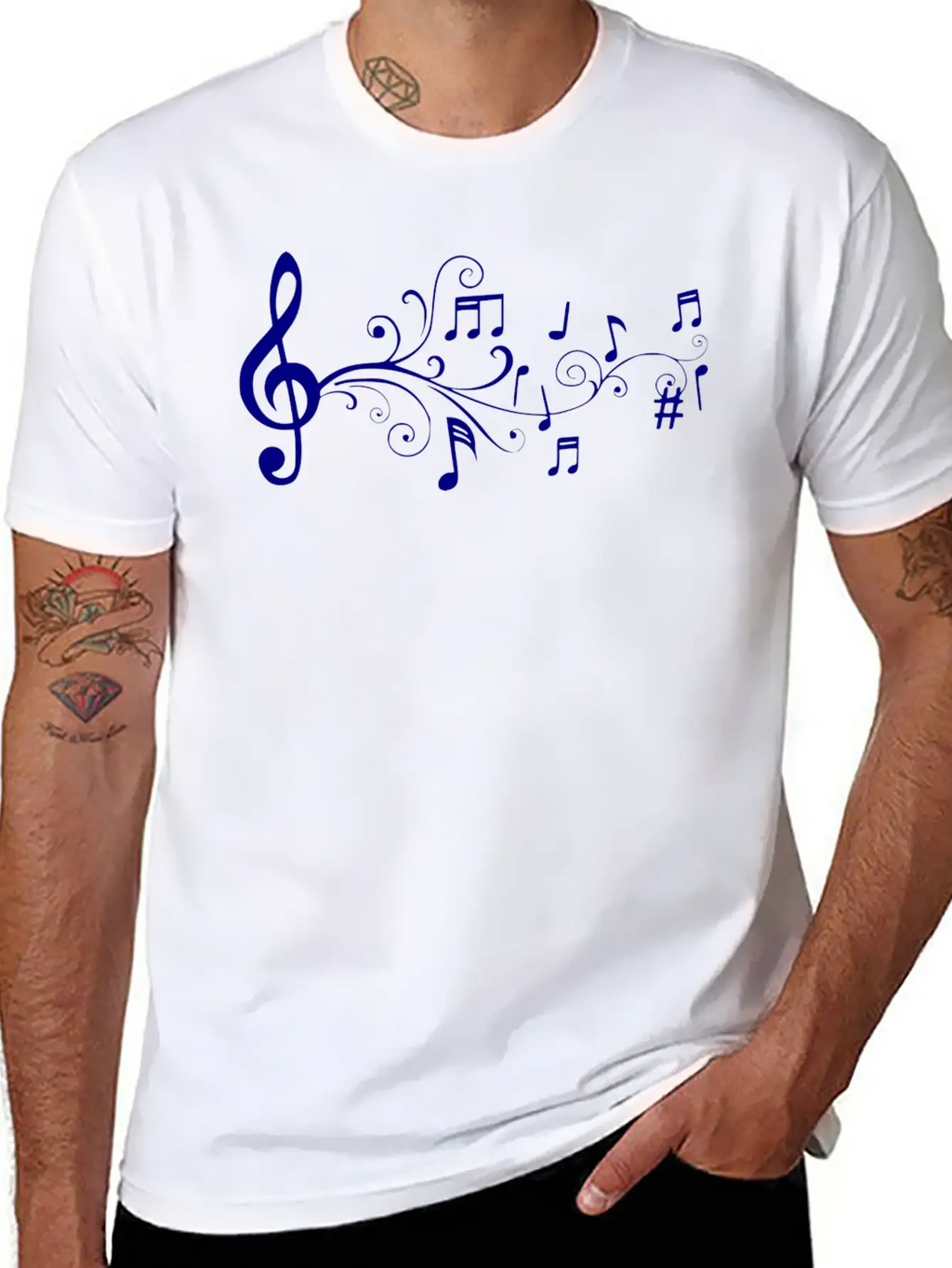 Notas Musicales Breathable Soft Cotton T-Shirt – Timeless Casual Look
