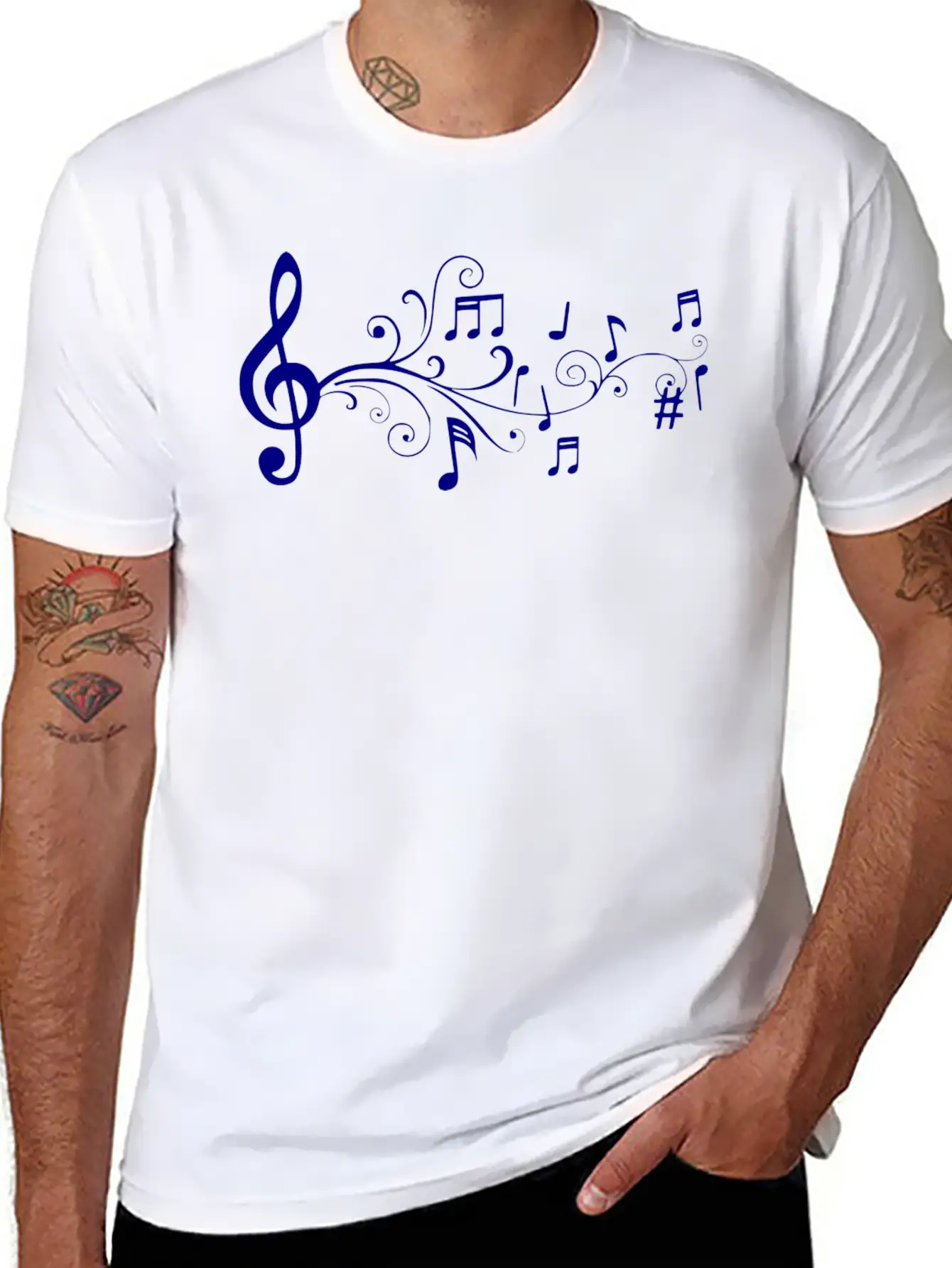 Notas Musicales Breathable Soft Cotton T-Shirt – Timeless Casual Look