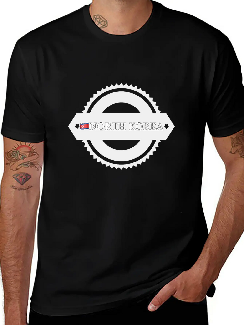 Noth Korea With Flag Breathable Soft Cotton T-Shirt – Timeless Casual Look