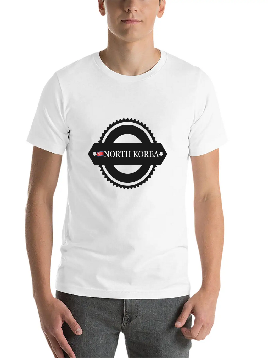 Noth Korea With Flag Breathable Soft Cotton T-Shirt – Timeless Casual Look