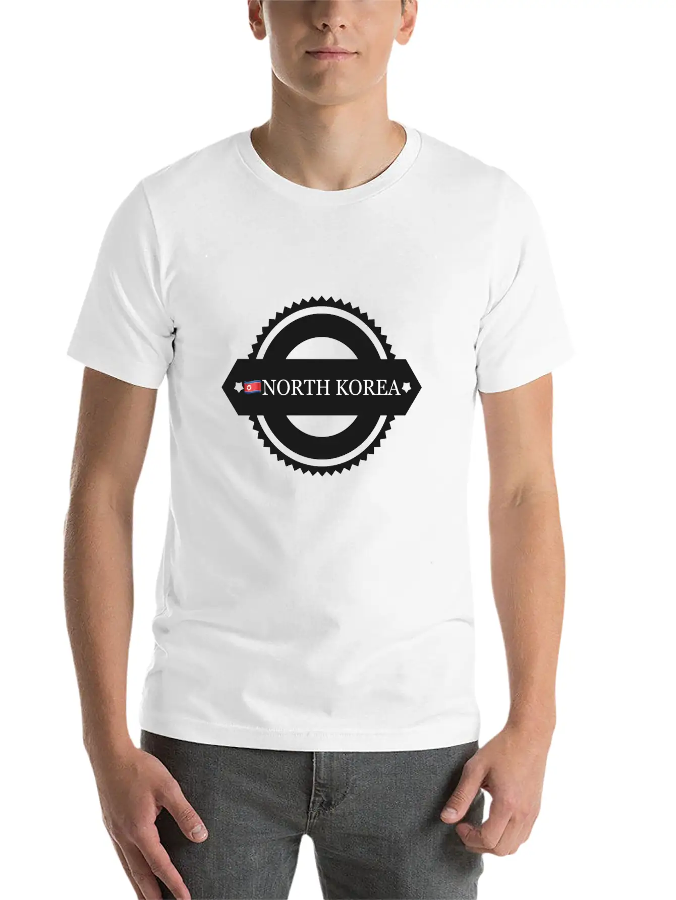 Noth Korea With Flag Breathable Soft Cotton T-Shirt – Timeless Casual Look