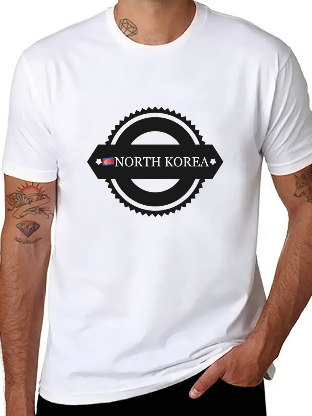 Noth Korea With Flag Breathable Soft Cotton T-Shirt – Timeless Casual Look