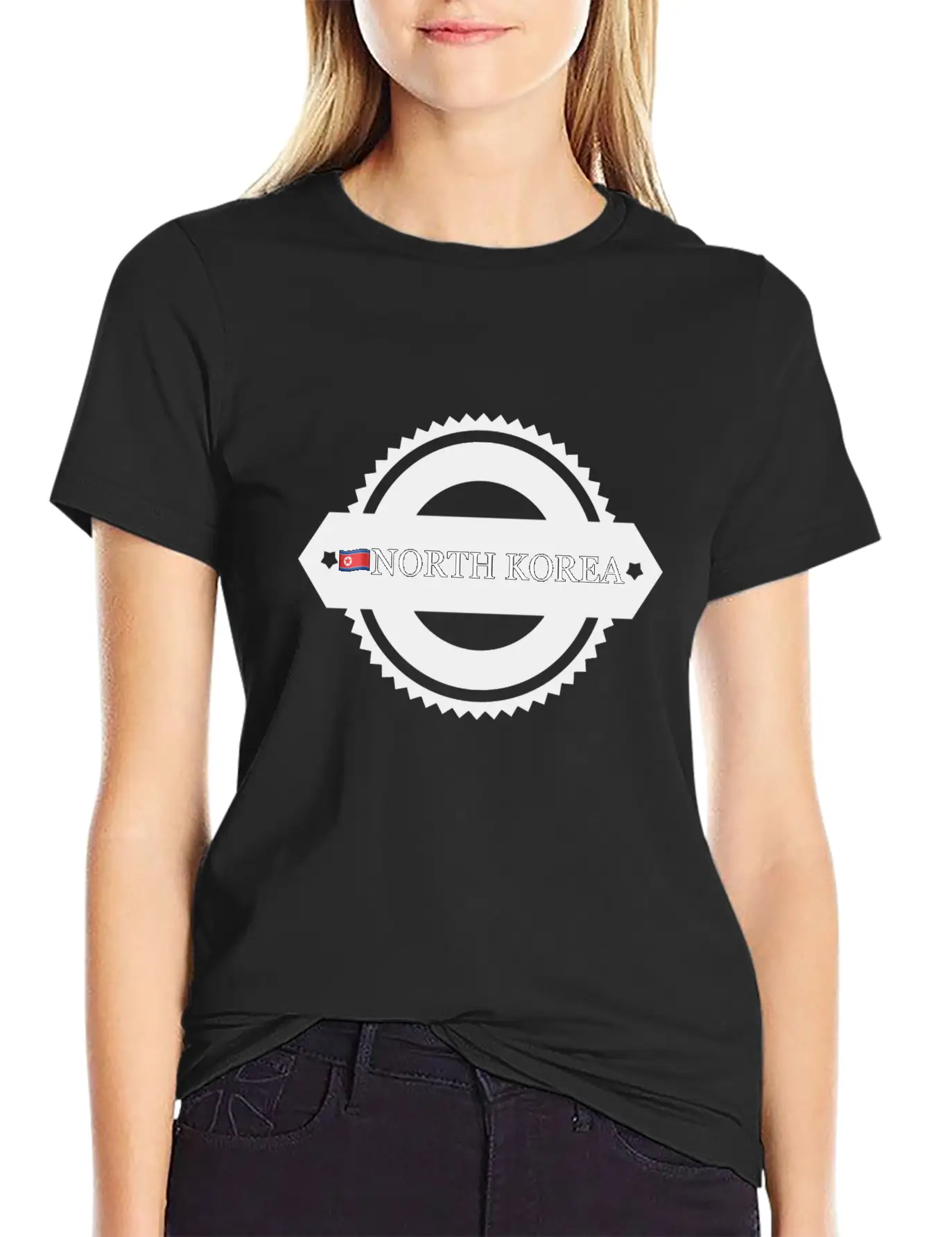 Noth Korea With Flag Breathable Soft Cotton T-Shirt – Timeless Casual Look