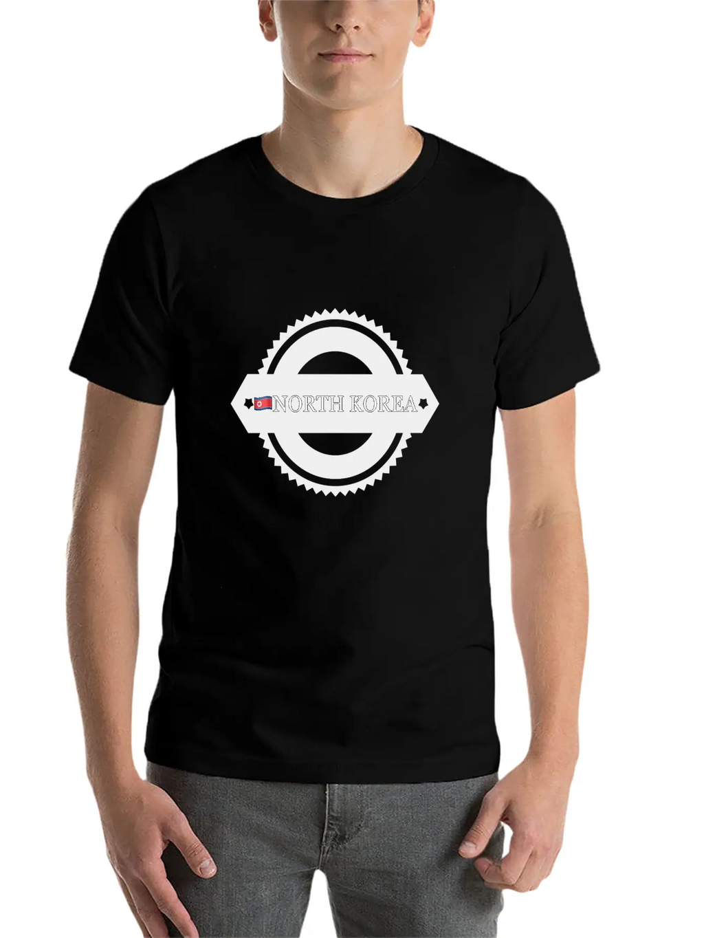 Noth Korea With Flag Breathable Soft Cotton T-Shirt – Timeless Casual Look
