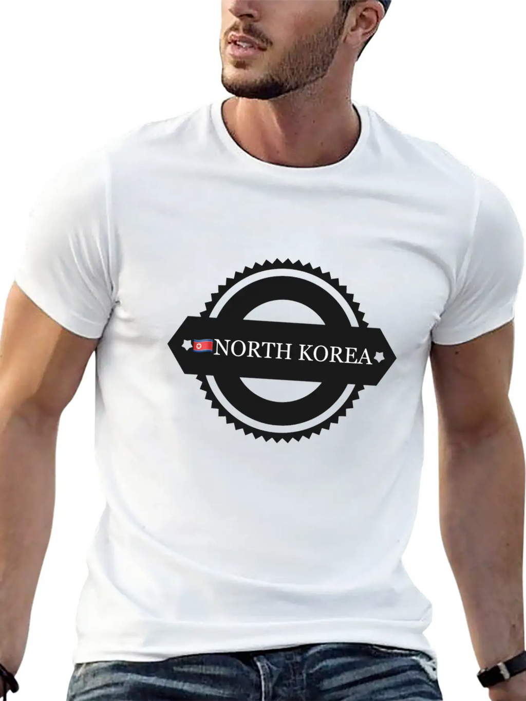 Noth Korea With Flag Breathable Soft Cotton T-Shirt – Timeless Casual Look