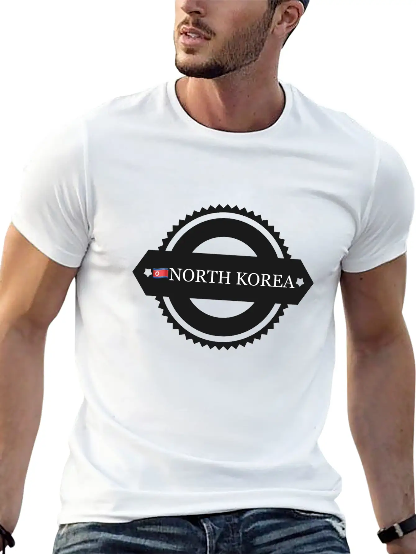 Noth Korea With Flag Breathable Soft Cotton T-Shirt – Timeless Casual Look
