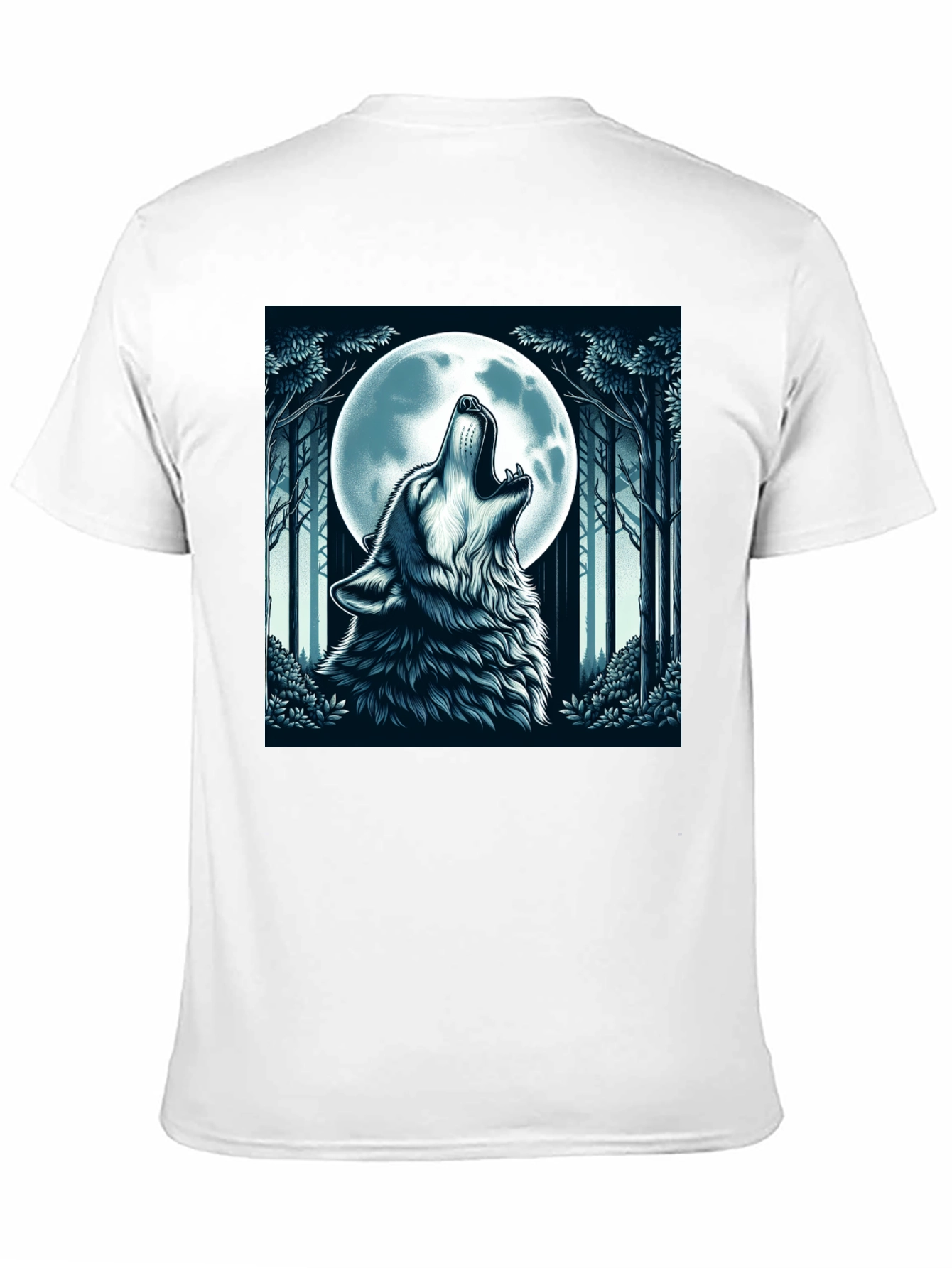 Wolf Howling at Moon Graphic Tee - Black