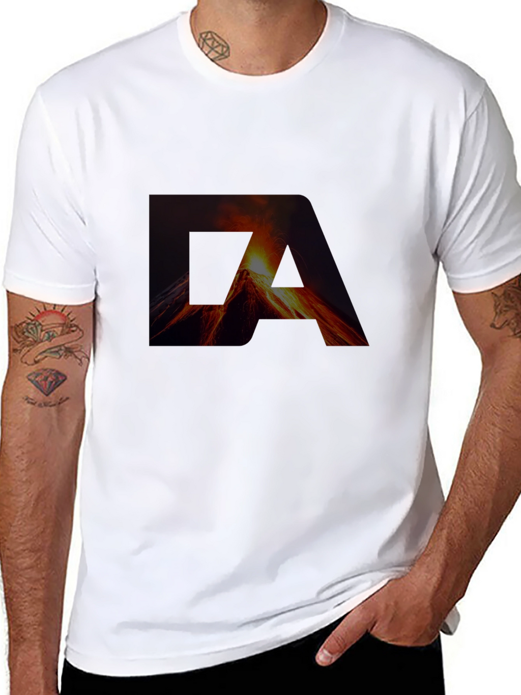 Volcano Graphic Black T-Shirt - Bold Statement Tee