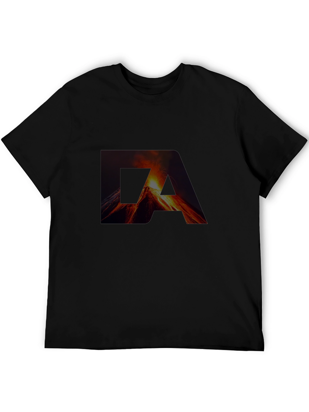 Volcano Graphic Black T-Shirt - Bold Statement Tee