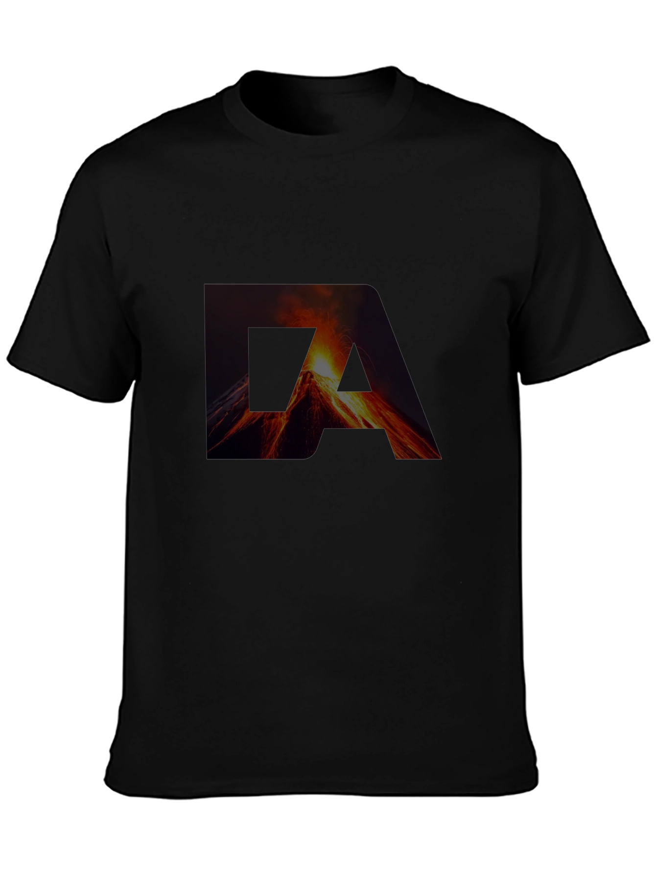Volcano Graphic Black T-Shirt - Bold Statement Tee