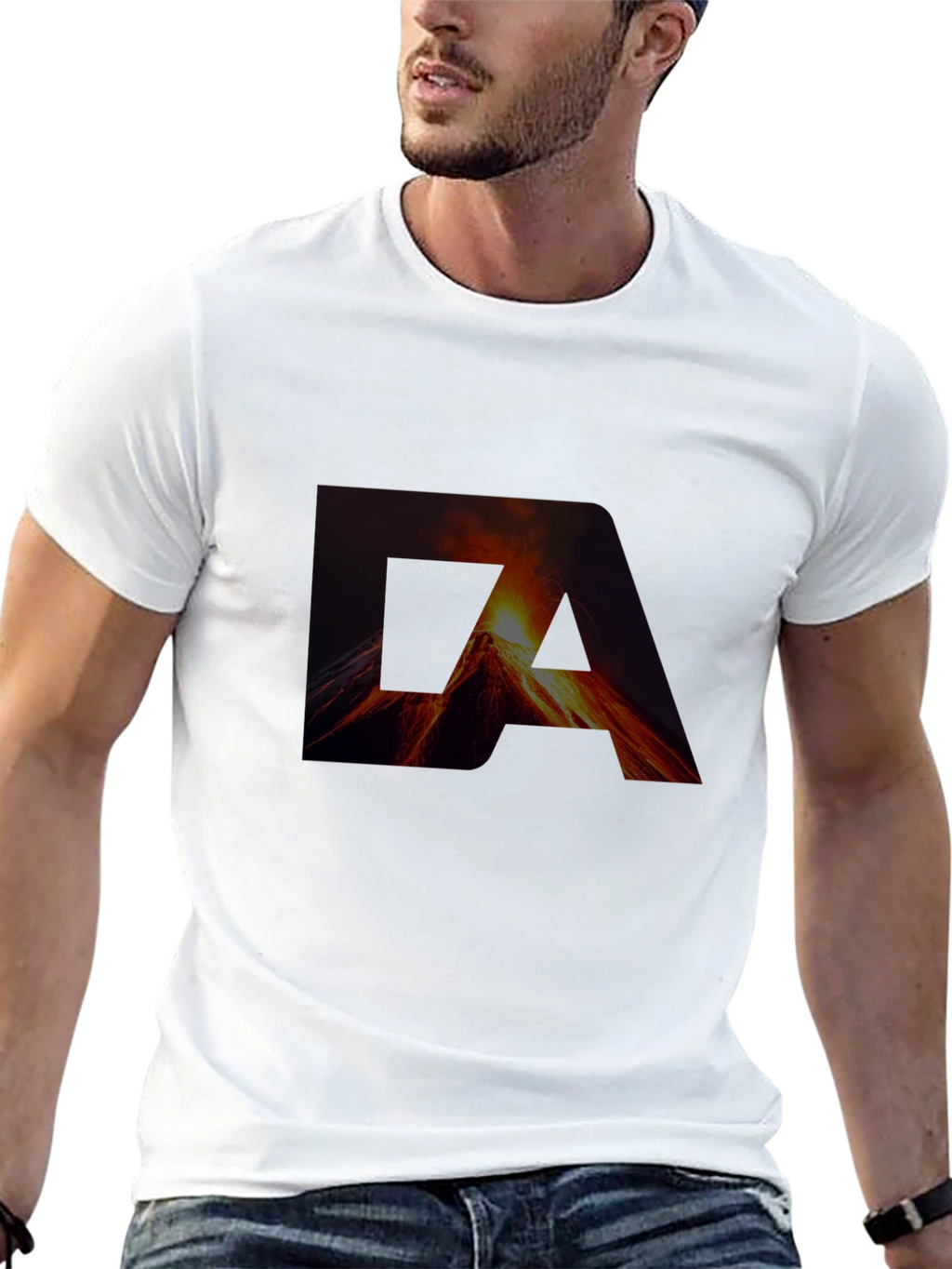 Volcano Graphic Black T-Shirt - Bold Statement Tee