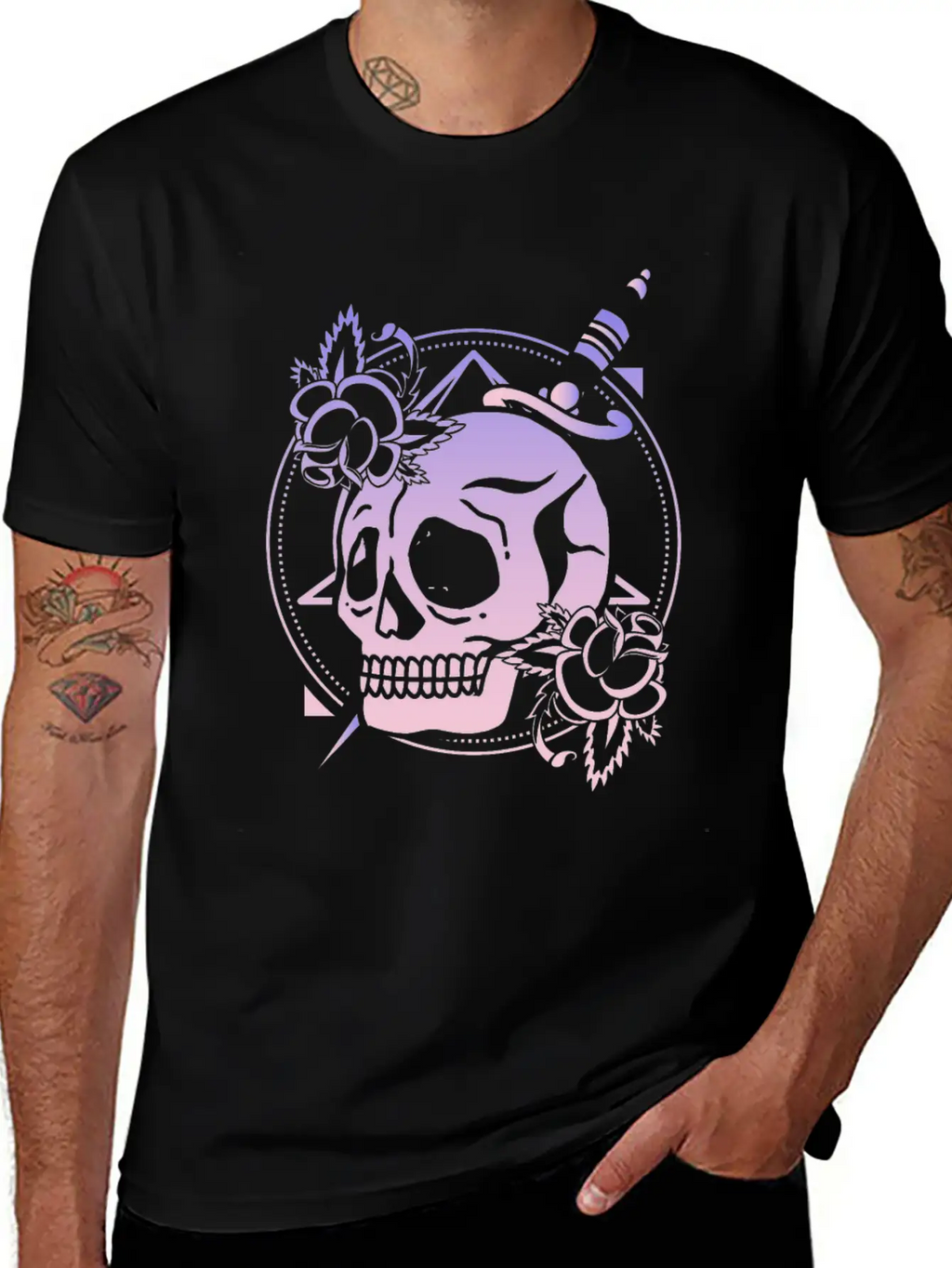 Nu Goth Skull Rose Japanese Witchcraft Satanism Unisex Short Sleeve Soft Cotton T-Shirt – Casual Everyday Wear