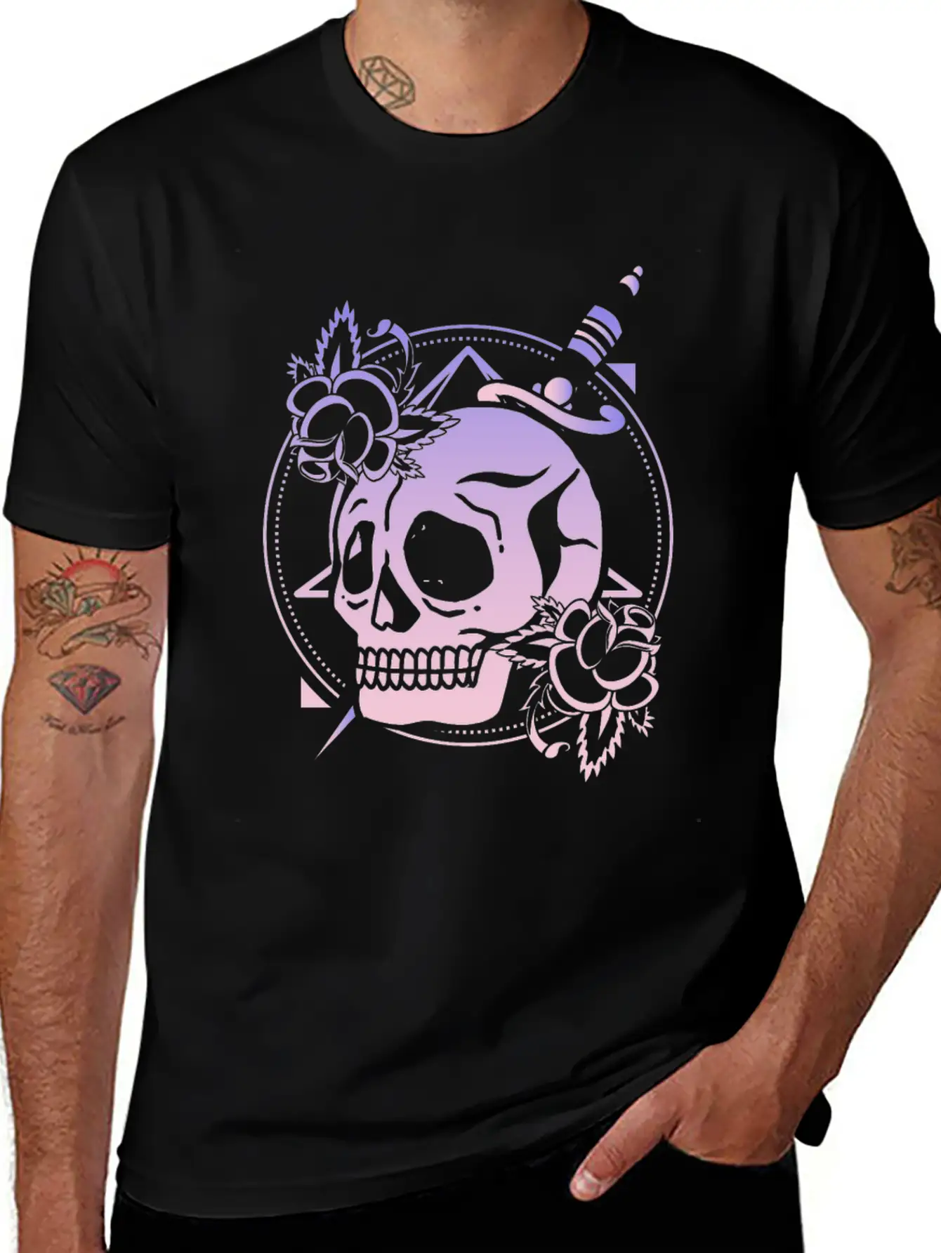 Nu Goth Skull Rose Japanese Witchcraft Satanism Unisex Short Sleeve Soft Cotton T-Shirt – Casual Everyday Wear