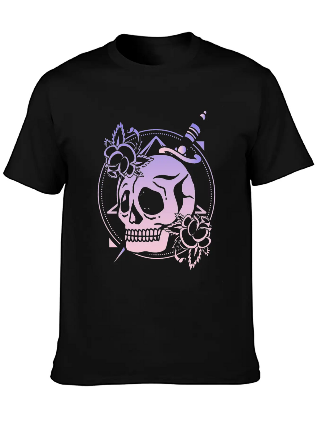 Nu Goth Skull Rose Japanese Witchcraft Satanism Unisex Short Sleeve Soft Cotton T-Shirt – Casual Everyday Wear